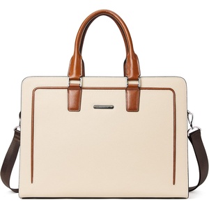 image:imageBOSTANTEN Women Genuine Leather Briefcase Tote Business Vintage Handbag 156 Laptop Shoulder Bag BrownAbeige
