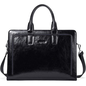 image:imageBOSTANTEN Women Genuine Leather Briefcase Tote Business Vintage Handbag 156 Laptop Shoulder Bag BrownAblack