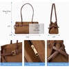 image:imageBOSTANTEN East West Shoulder Bag for Women Suede Designer Purse  Trendy Style Lightweight Smooth Zipper Vintage Look Perfect for Everyday Use and CommutingBrown