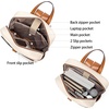 image:imageBOSTANTEN Leather Laptop Backpack for Women156 inch Computer Backpack Purse College Daypack Work Travel Bag BeigebrownBeige