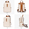 image:imageBOSTANTEN Leather Laptop Backpack for Women156 inch Computer Backpack Purse College Daypack Work Travel Bag BeigebrownBeige