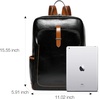 image:imageBOSTANTEN Leather Laptop Backpack for Women156 inch Computer Backpack Purse College Daypack Work Travel Bag BeigebrownBlack