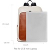image:imageBOSTANTEN Leather Laptop Backpack for Women156 inch Computer Backpack Purse College Daypack Work Travel Bag BeigebrownBmbeigeyellow