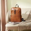 image:imageBOSTANTEN Leather Laptop Backpack for Women156 inch Computer Backpack Purse College Daypack Work Travel Bag BeigebrownBrown