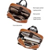 image:imageBOSTANTEN Leather Laptop Backpack for Women156 inch Computer Backpack Purse College Daypack Work Travel Bag BeigebrownBrown