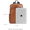 image:imageBOSTANTEN Leather Laptop Backpack for Women156 inch Computer Backpack Purse College Daypack Work Travel Bag BeigebrownBrown