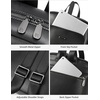 image:imageBOSTANTEN Leather Laptop Backpack for Women156 inch Computer Backpack Purse College Daypack Work Travel Bag BeigebrownPlain Black