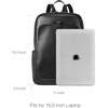 image:imageBOSTANTEN Leather Laptop Backpack for Women156 inch Computer Backpack Purse College Daypack Work Travel Bag BeigebrownPlain Black