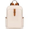 image:imageBOSTANTEN Leather Laptop Backpack for Women156 inch Computer Backpack Purse College Daypack Work Travel Bag BeigebrownBeige