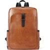 image:imageBOSTANTEN Leather Laptop Backpack for Women156 inch Computer Backpack Purse College Daypack Work Travel Bag BeigebrownBrown