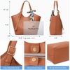 image:imageBOSTANTEN Slouchy Work Tote Bag Vegan Leather Designer Purse  Detachable Silk ScarfAdjustable StrapPremium Vegan Leatherfits 15 inch laptop easy clean magnetic snapBrown