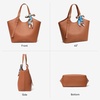 image:imageBOSTANTEN Slouchy Work Tote Bag Vegan Leather Designer Purse  Detachable Silk ScarfAdjustable StrapPremium Vegan Leatherfits 15 inch laptop easy clean magnetic snapBrown