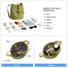 image:imageBOSTANTEN Suede Bucket Bag Soft Shoulder Purse Women Adjustable Strap  Soft suede Slouchy Front belted design Multi carrying style Roomy Lighweight Commute Dating WeekendGreen