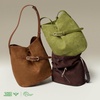 image:imageBOSTANTEN Suede Bucket Bag Soft Shoulder Purse Women Adjustable Strap  Soft suede Slouchy Front belted design Multi carrying style Roomy Lighweight Commute Dating WeekendGreen