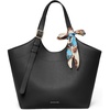 image:imageBOSTANTEN Slouchy Work Tote Bag Vegan Leather Designer Purse  Detachable Silk ScarfAdjustable StrapPremium Vegan Leatherfits 15 inch laptop easy clean magnetic snapBlack