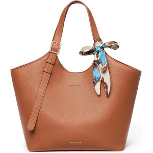 image:imageBOSTANTEN Slouchy Work Tote Bag Vegan Leather Designer Purse  Detachable Silk ScarfAdjustable StrapPremium Vegan Leatherfits 15 inch laptop easy clean magnetic snapBrown