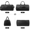 image:imageBOSTANTEN Genuine Leather Duffel Bags for Men Weekender Travel Bag  Large Shoe Compartment Trolley Sleeve Fits Underseat AirlineFriendly Carryon Size Gym Weekend Getaways OvernightLargeBlack