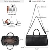 image:imageBOSTANTEN Genuine Leather Duffel Bags for Men Weekender Travel Bag  Large Shoe Compartment Trolley Sleeve Fits Underseat AirlineFriendly Carryon Size Gym Weekend Getaways OvernightLargeBlack