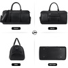 image:imageBOSTANTEN Genuine Leather Duffel Bags for Men Weekender Travel Bag  Large Shoe Compartment Trolley Sleeve Fits Underseat AirlineFriendly Carryon Size Gym Weekend Getaways OvernightAblack