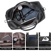 image:imageBOSTANTEN Genuine Leather Duffel Bags for Men Weekender Travel Bag  Large Shoe Compartment Trolley Sleeve Fits Underseat AirlineFriendly Carryon Size Gym Weekend Getaways OvernightAblack