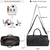 image:imageBOSTANTEN Genuine Leather Duffel Bags for Men Weekender Travel Bag  Large Shoe Compartment Trolley Sleeve Fits Underseat AirlineFriendly Carryon Size Gym Weekend Getaways OvernightAblack