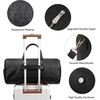 image:imageBOSTANTEN Genuine Leather Duffel Bags for Men Weekender Travel Bag  Large Shoe Compartment Trolley Sleeve Fits Underseat AirlineFriendly Carryon Size Gym Weekend Getaways OvernightLargeBlack
