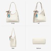 image:imageBOSTANTEN Shoulder Bag for Women 3Compartment Leather Purses and Handbags  Pebbled Leather Adjustable Strap Scarf Included Roomy Office to WeekendBeige