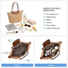 image:imageBOSTANTEN Structured Tote Handbag for Women Lightweight Summer Purse  Soft Flyknit or Straw Material Quiet Luxury Cute Design Roomy Reinforced Handle Strap Vacation Travel Commute EverydayStrawkhaki