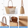 image:imageBOSTANTEN Structured Tote Handbag for Women Lightweight Summer Purse  Soft Flyknit or Straw Material Quiet Luxury Cute Design Roomy Reinforced Handle Strap Vacation Travel Commute EverydayStrawkhaki