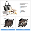 image:imageBOSTANTEN Structured Tote Handbag for Women Lightweight Summer Purse  Soft Flyknit or Straw Material Quiet Luxury Cute Design Roomy Reinforced Handle Strap Vacation Travel Commute EverydayFlyknitbeige and Black Striped
