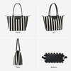 image:imageBOSTANTEN Structured Tote Handbag for Women Lightweight Summer Purse  Soft Flyknit or Straw Material Quiet Luxury Cute Design Roomy Reinforced Handle Strap Vacation Travel Commute EverydayFlyknitbeige and Black Striped