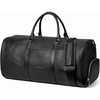 image:imageBOSTANTEN Genuine Leather Duffel Bags for Men Weekender Travel Bag  Large Shoe Compartment Trolley Sleeve Fits Underseat AirlineFriendly Carryon Size Gym Weekend Getaways OvernightLargeBlack