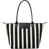image:imageBOSTANTEN Structured Tote Handbag for Women Lightweight Summer Purse  Soft Flyknit or Straw Material Quiet Luxury Cute Design Roomy Reinforced Handle Strap Vacation Travel Commute EverydayFlyknitbeige and Black Striped