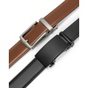 image:imageBOSTANTEN Leather Ratchet Belts for Men 2 Pack Trimmable 1 38 Gift Boxed  Smooth Sliding Micro Adjustable Buckle Tailored Size Holeless Dress or Casual010black and Brown