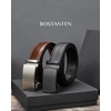 image:imageBOSTANTEN Leather Ratchet Belts for Men 2 Pack Trimmable 1 38 Gift Boxed  Smooth Sliding Micro Adjustable Buckle Tailored Size Holeless Dress or Casual012black and Brown