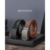 image:imageBOSTANTEN Leather Ratchet Belts for Men 2 Pack Trimmable 1 38 Gift Boxed  Smooth Sliding Micro Adjustable Buckle Tailored Size Holeless Dress or Casual011black and Brown