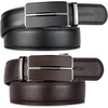 image:imageBOSTANTEN Leather Ratchet Belts for Men 2 Pack Trimmable 1 38 Gift Boxed  Smooth Sliding Micro Adjustable Buckle Tailored Size Holeless Dress or Casual006black and Coffee
