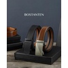 image:imageBOSTANTEN Leather Ratchet Belts for Men 2 Pack Trimmable 1 38 Gift Boxed  Smooth Sliding Micro Adjustable Buckle Tailored Size Holeless Dress or Casual008black and Brown
