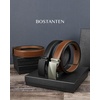 image:imageBOSTANTEN Leather Ratchet Belts for Men 2 Pack Trimmable 1 38 Gift Boxed  Smooth Sliding Micro Adjustable Buckle Tailored Size Holeless Dress or Casual003black and Coffee