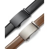 image:imageBOSTANTEN Leather Ratchet Belts for Men 2 Pack Trimmable 1 38 Gift Boxed  Smooth Sliding Micro Adjustable Buckle Tailored Size Holeless Dress or Casual007black and Brown