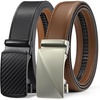 image:imageBOSTANTEN Leather Ratchet Belts for Men 2 Pack Trimmable 1 38 Gift Boxed  Smooth Sliding Micro Adjustable Buckle Tailored Size Holeless Dress or Casual008black and Brown