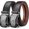 image:imageBOSTANTEN Leather Ratchet Belts for Men 2 Pack Trimmable 1 38 Gift Boxed  Smooth Sliding Micro Adjustable Buckle Tailored Size Holeless Dress or Casual001black and Coffee