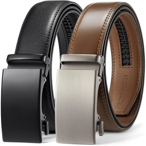 image:imageBOSTANTEN Leather Ratchet Belts for Men 2 Pack Trimmable 1 38 Gift Boxed  Smooth Sliding Micro Adjustable Buckle Tailored Size Holeless Dress or Casual007black and Brown
