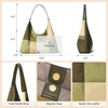 image:imageBOSTANTEN Suede Hobo Bag for Women Slouchy Patchwork Shoulder Handbag Purse  Color Block Stitching Design Lightweight Soft Spacious Fits 13 Laptop Wide Strap Magnetic Snap Outings Work TravelLight  Dark Green