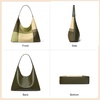 image:imageBOSTANTEN Suede Hobo Bag for Women Slouchy Patchwork Shoulder Handbag Purse  Color Block Stitching Design Lightweight Soft Spacious Fits 13 Laptop Wide Strap Magnetic Snap Outings Work TravelLight  Dark Green
