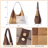 image:imageBOSTANTEN Suede Hobo Bag for Women Slouchy Patchwork Shoulder Handbag Purse  Color Block Stitching Design Lightweight Soft Spacious Fits 13 Laptop Wide Strap Magnetic Snap Outings Work TravelBrown  Coffee