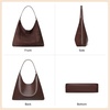 image:imageBOSTANTEN Suede Hobo Bag for Women Slouchy Patchwork Shoulder Handbag Purse  Color Block Stitching Design Lightweight Soft Spacious Fits 13 Laptop Wide Strap Magnetic Snap Outings Work TravelDark Coffee