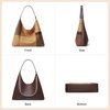 image:imageBOSTANTEN Suede Hobo Bag for Women Slouchy Patchwork Shoulder Handbag Purse  Color Block Stitching Design Lightweight Soft Spacious Fits 13 Laptop Wide Strap Magnetic Snap Outings Work TravelBrown  Coffee