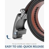 image:imageBOSTANTEN Ratchet Belts for Men Leather Trim to Fit 1 38 Gift Boxed  MicroAdjustable Buckle Smooth Sliding Customizable Fit Holeless Dress and Casual018  Black  Brown