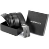image:imageBOSTANTEN Ratchet Belts for Men Leather Trim to Fit 1 38 Gift Boxed  MicroAdjustable Buckle Smooth Sliding Customizable Fit Holeless Dress and Casual005black